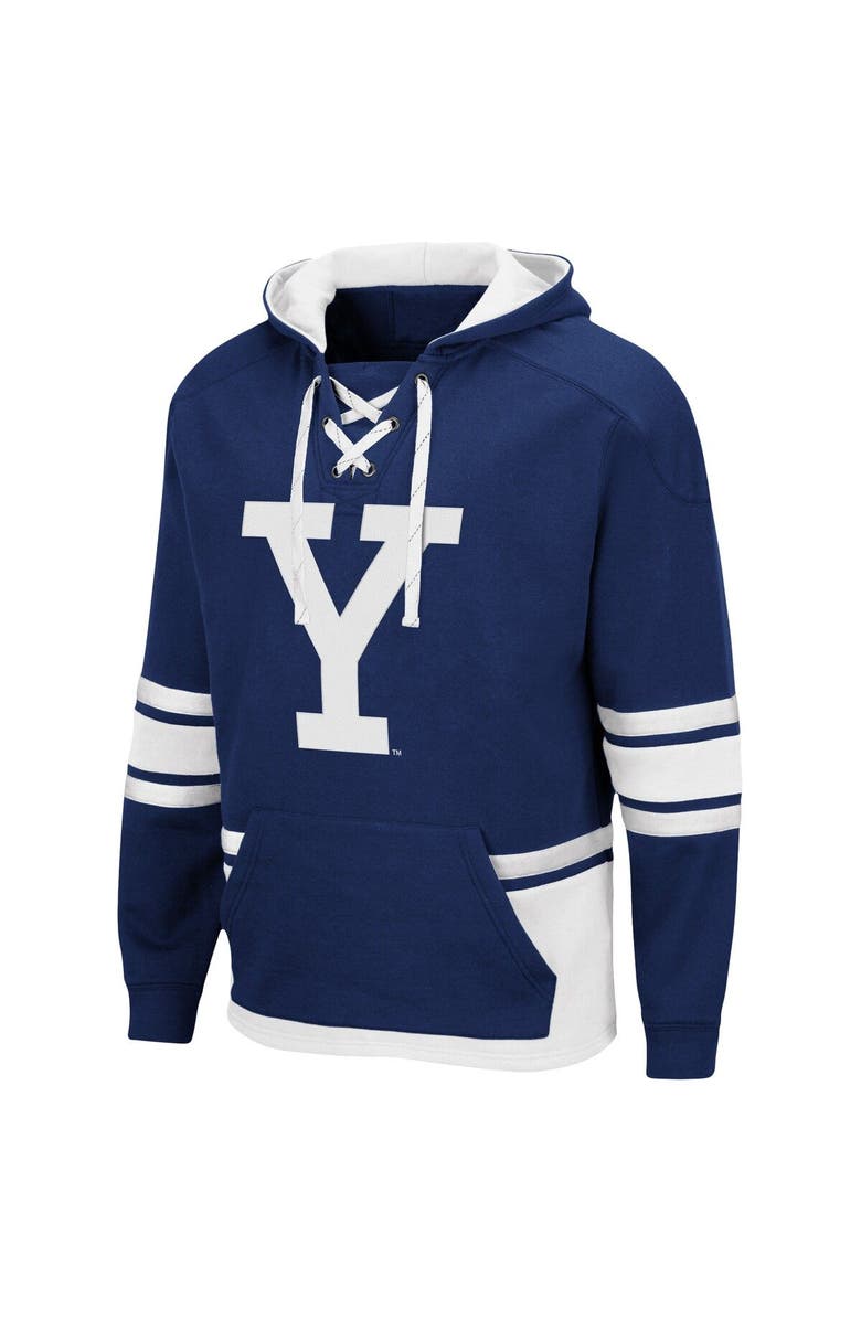 COLOSSEUM Men's Colosseum Navy Yale Bulldogs Lace Up 3.0 Pullover Hoodie, Alternate, color, 