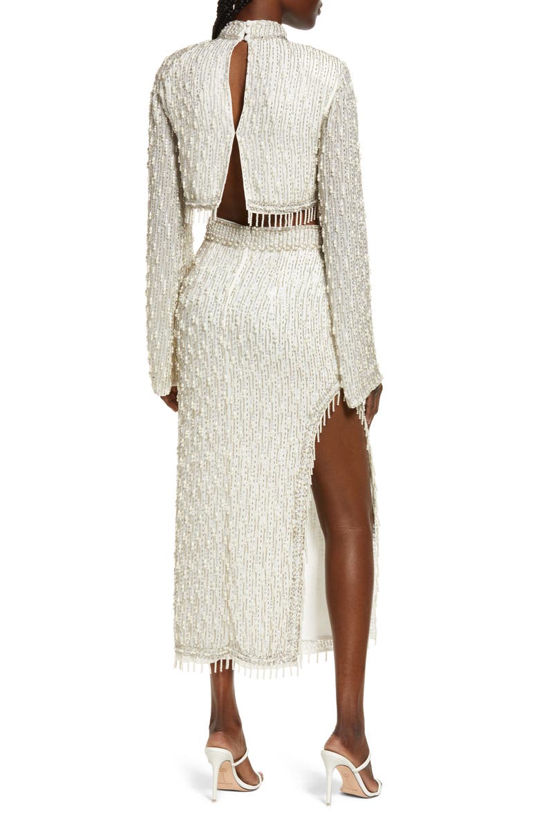 ASOS DESIGN EDITION Embellished Chiffon Crop Top, Alternate, color, 