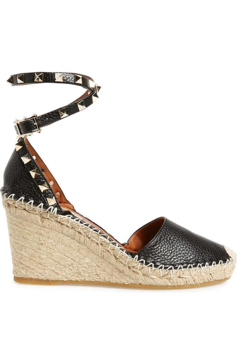 Valentino Garavani Valentino 'Rockstud' Espadrille Wedge, Alternate, color,