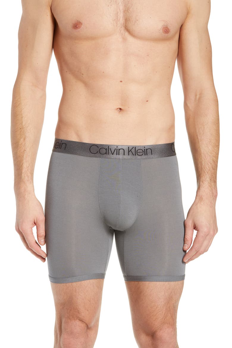 Ultrasoft Stretch Modal Boxer Briefs, Main, color, GREY SKY W/ BLACK LOGO