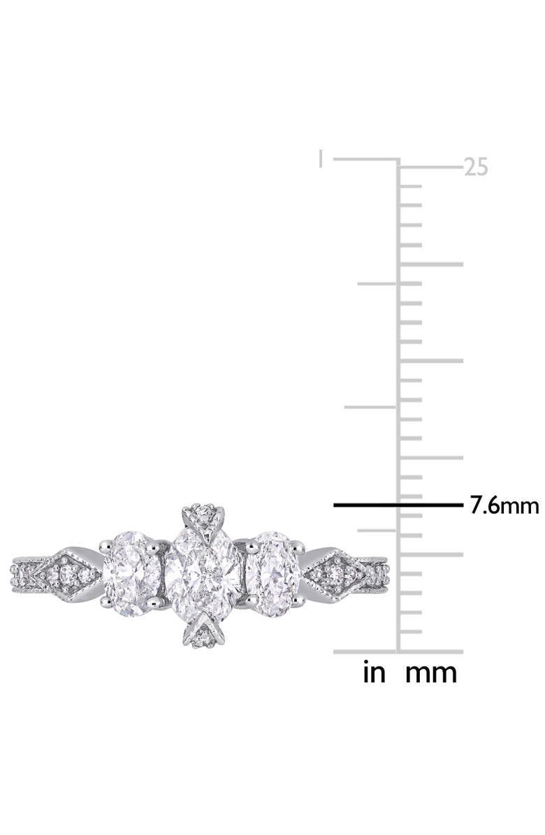 Julianna B. 7/8 CTTW Diamond Oval 3-Stone Ring 14k, Alternate, color, 14K White Gold