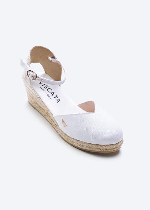 Viscata Pubol Canvas Espadrille Wedges In White