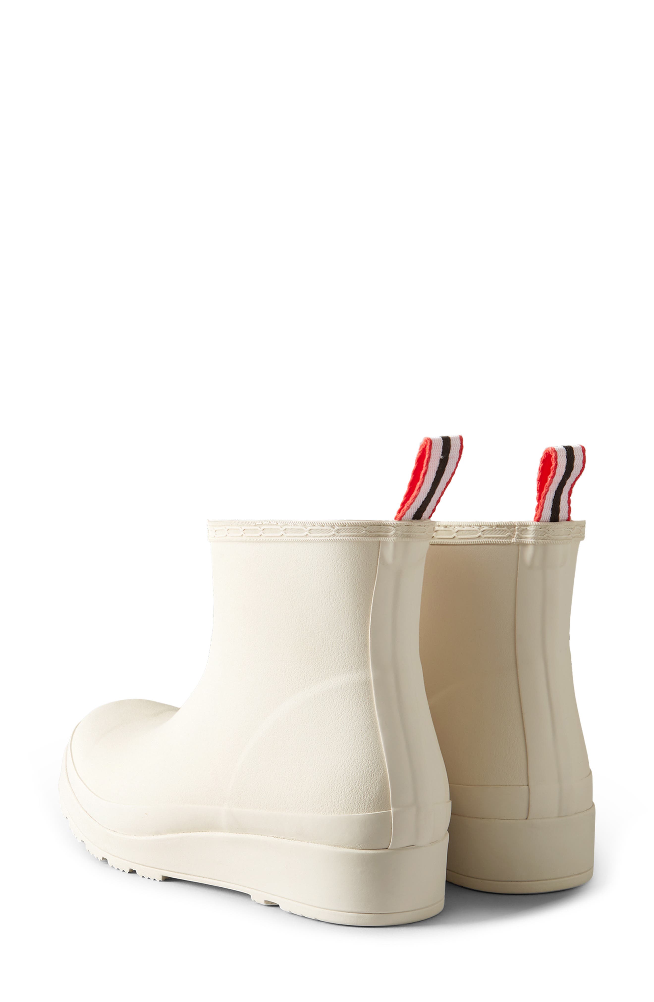 Hunter Play Short Faux Shearling Lined Waterproof Rain Boot, Alternate, color, White Willow