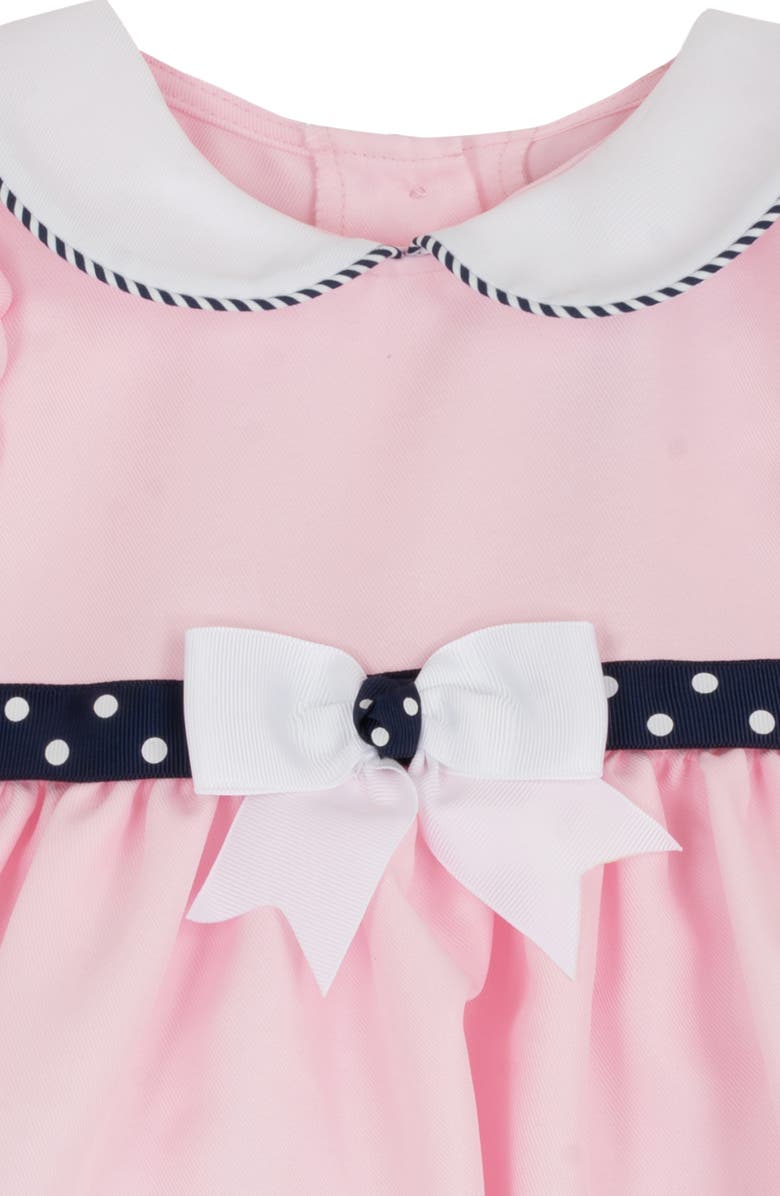Rare Editions Collared Nautical Dress, Cap & Bloomers Set, Alternate, color, Pink