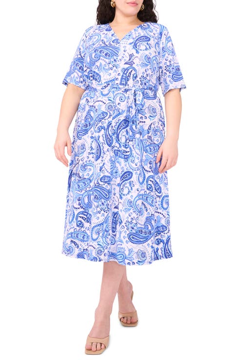 Tie Front Midi Dress (Plus)