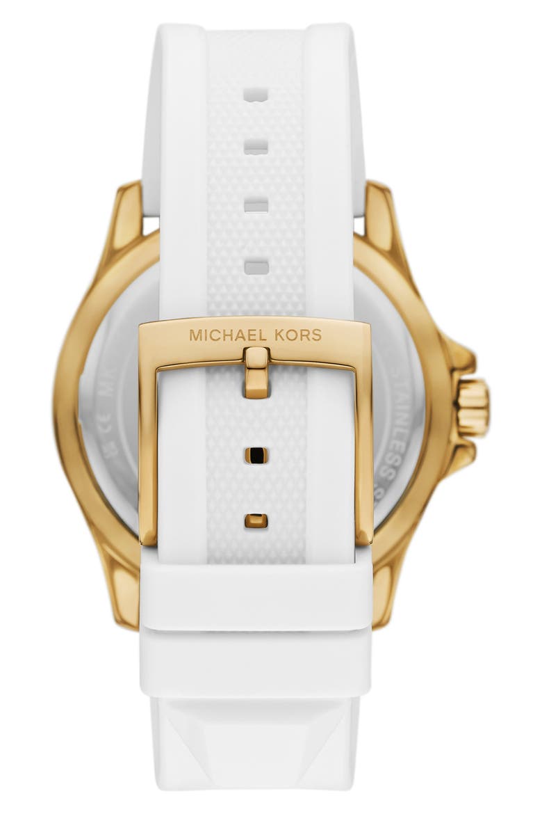Everest Chronograph Silicone Strap Watch, 40mm, Alternate, color, GOLD