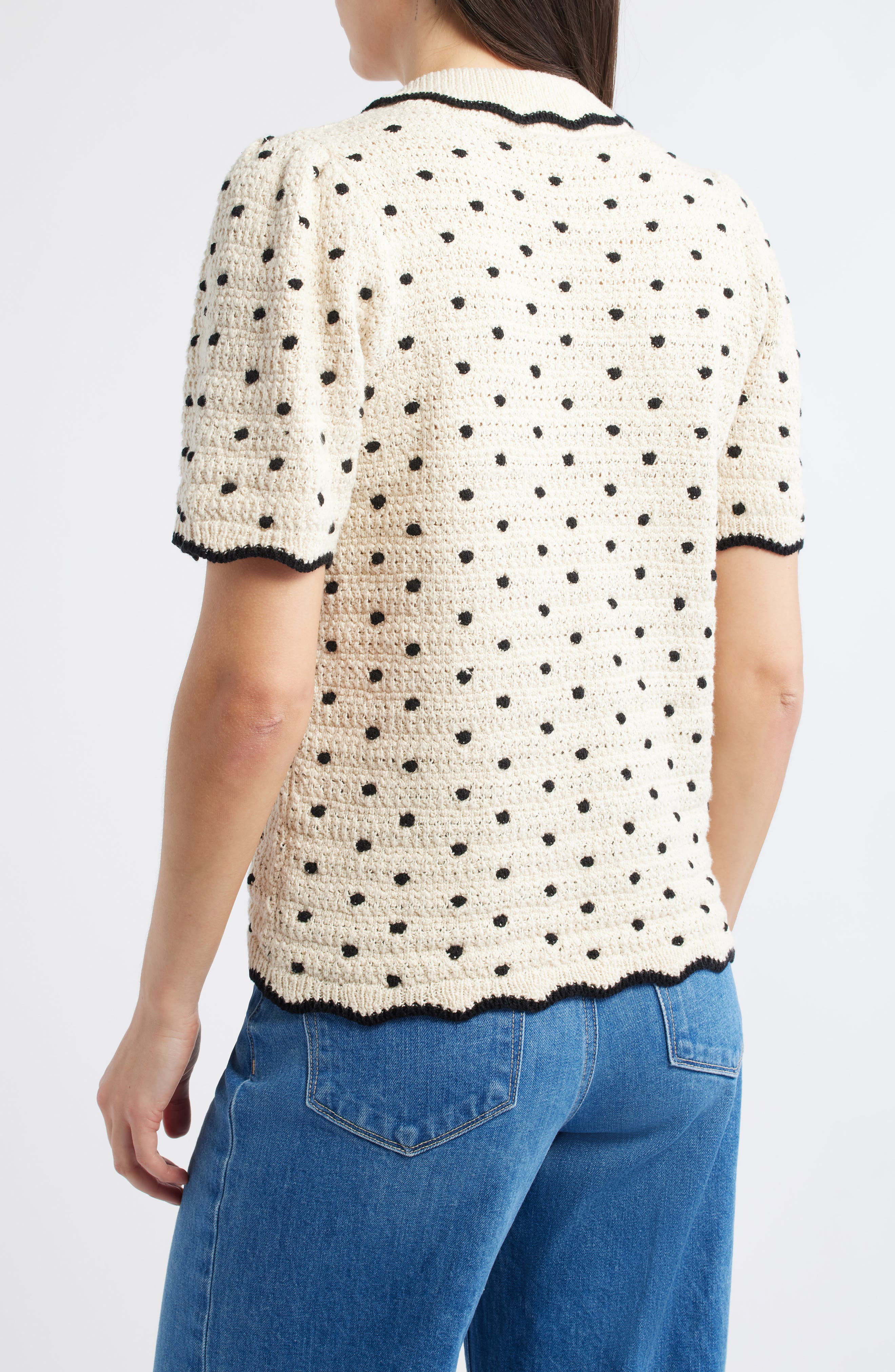 Dot Collar Sweater - image 4