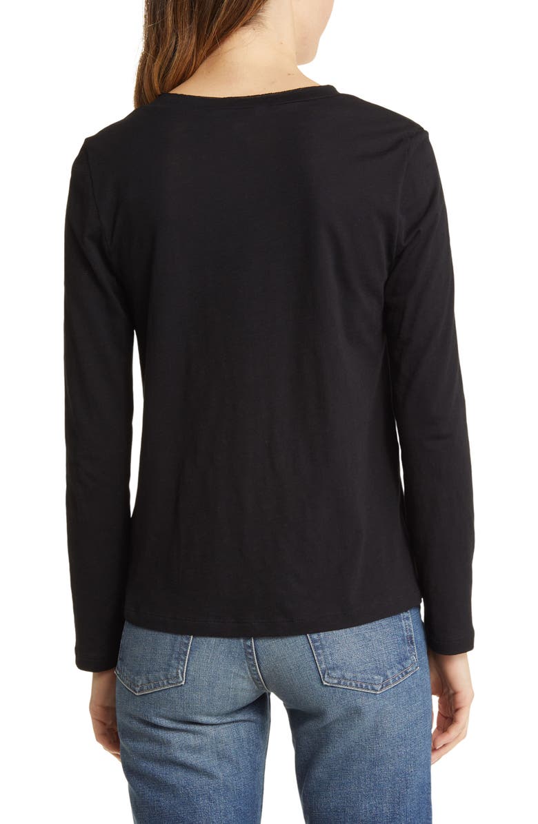 Caslon<sup>®</sup> Long Sleeve V-Neck Shirt, Alternate, color, 
