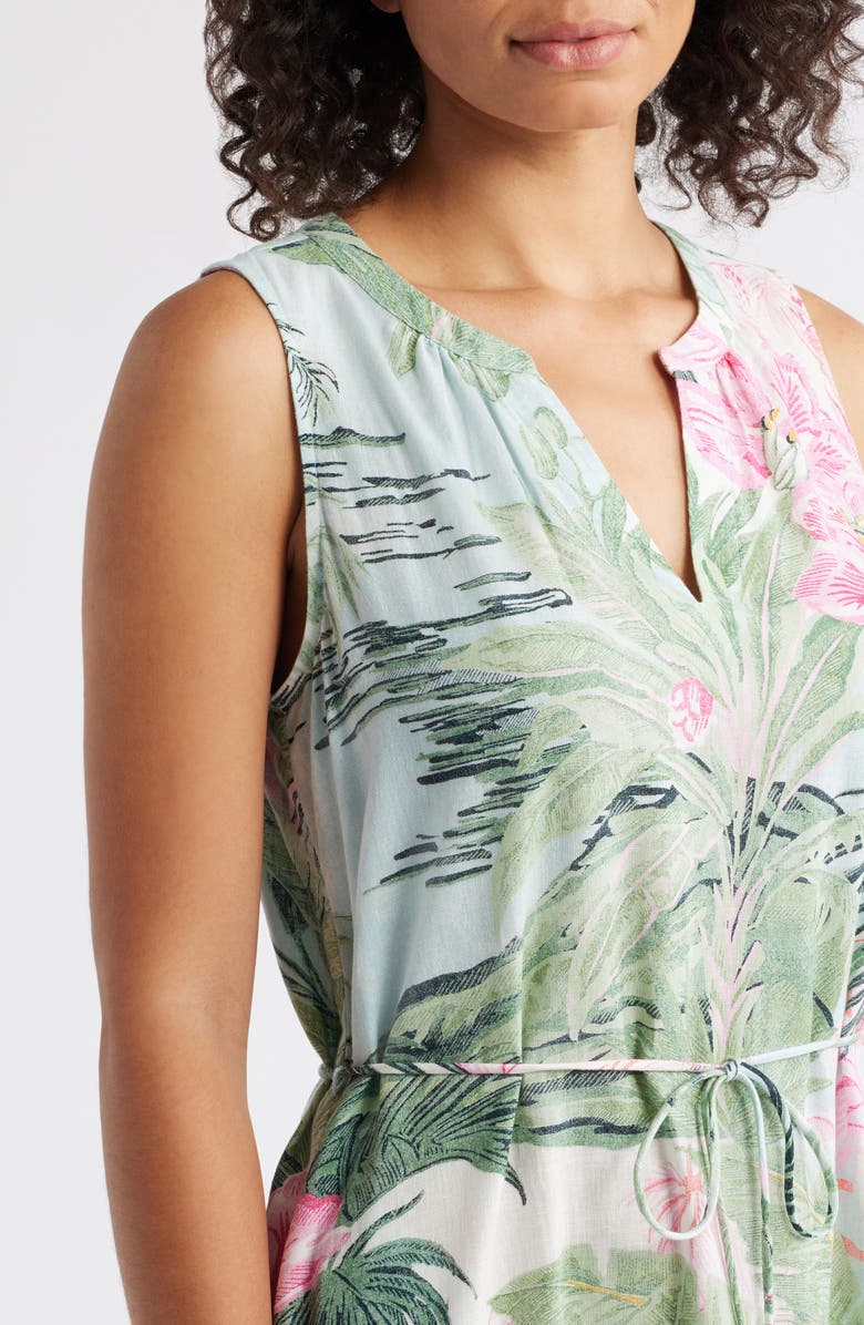 Tommy Bahama Garden Villa Floral Linen Blend Midi Dress, Alternate, color,