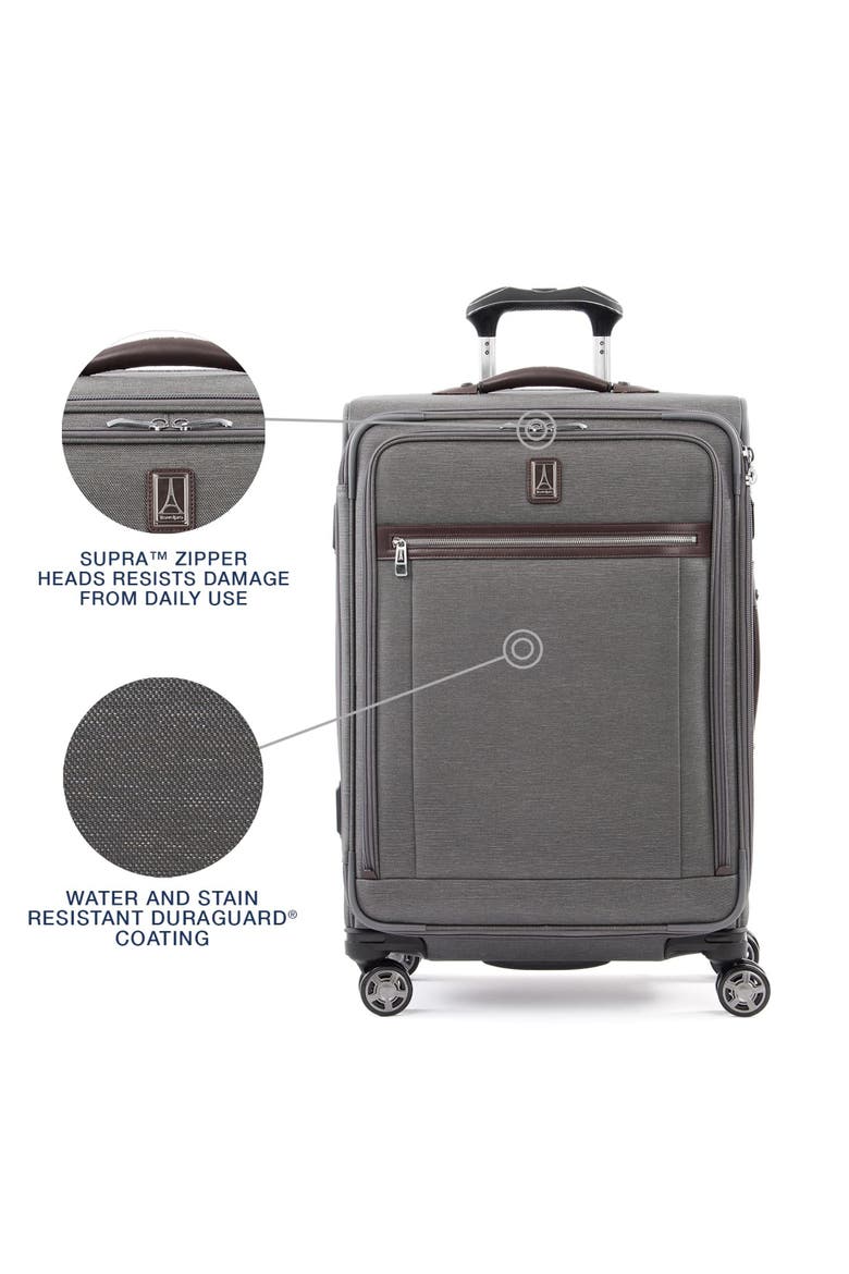 Platinum Elite Softside Expandable Medium 25-Inch Checked Luggage, Alternate, color, Vintage Grey