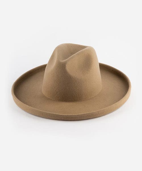 Gigi Pip Maude Wide Brim Fedora Hat In Tan