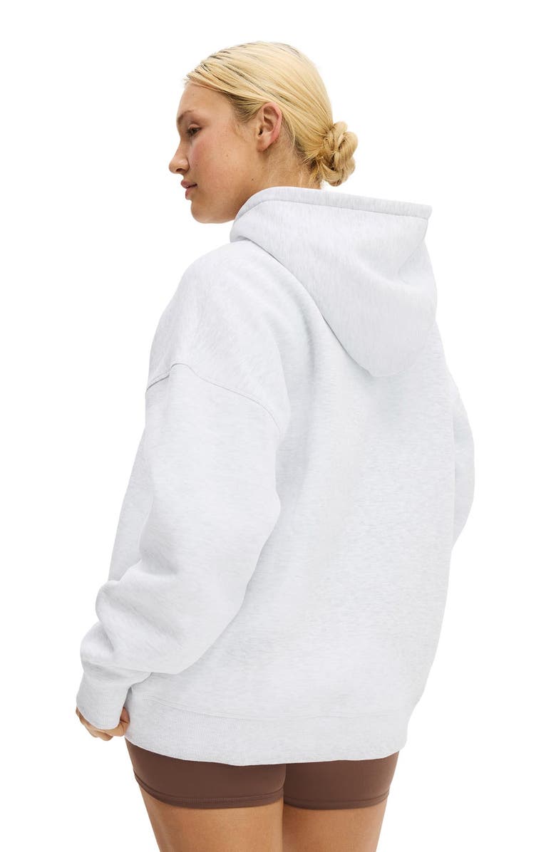 COTTON ON BODY Women's Active Plush Premium Graphic Hoodie, Alternate, color, Cloudy Grey Marle Outdoorsy