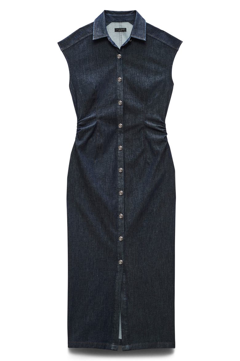 Airflex Leah Cotton Blend Denim Shirtdress, Alternate, color, RINSE