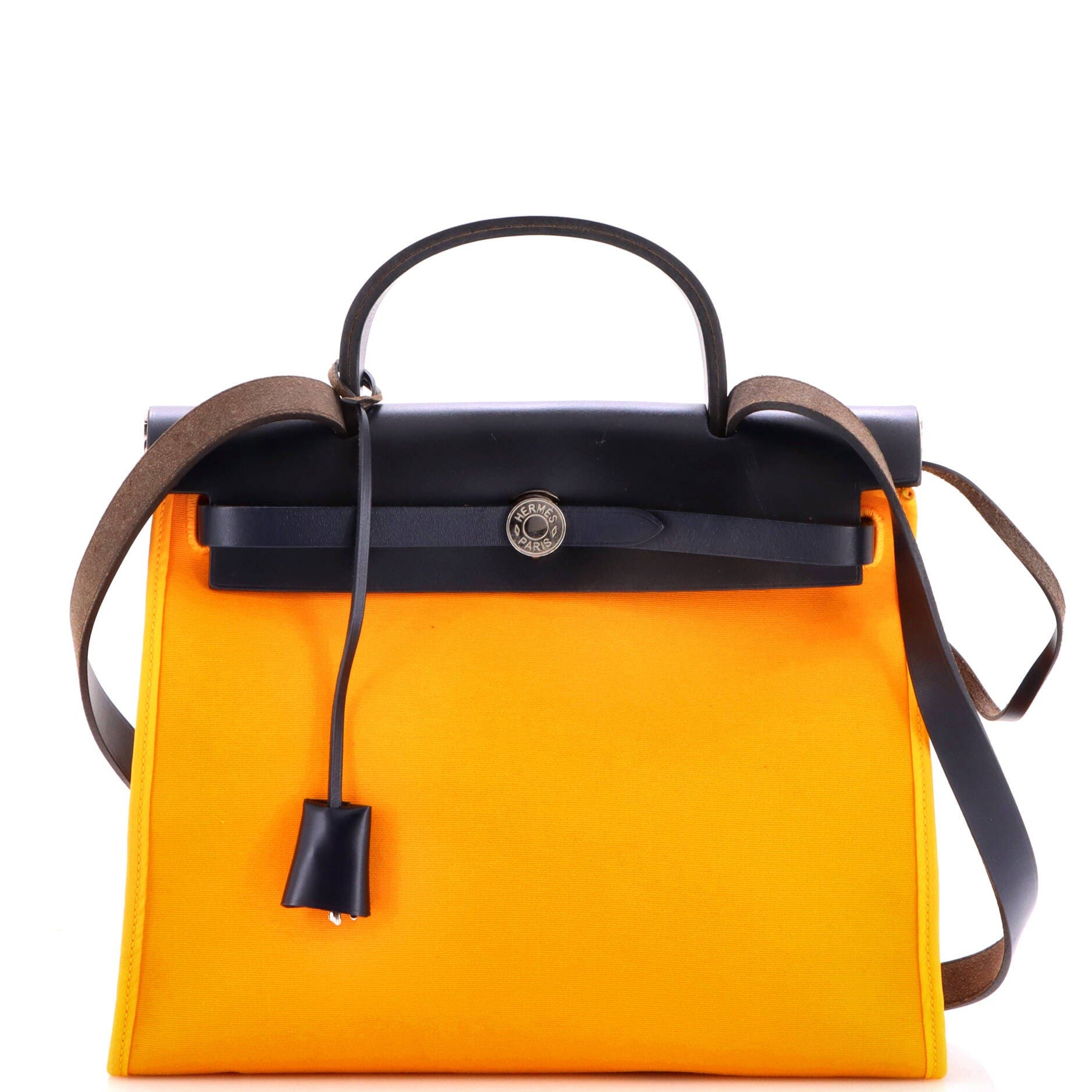Herbag Zip Leather and Toile 31, Main, color, Yellow