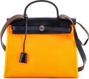 Pre-Owned Hermes Herbag Zip Leather and Toile 31