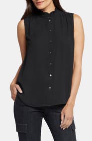 NYDJ Print Ruffle Neck Sleeveless Top