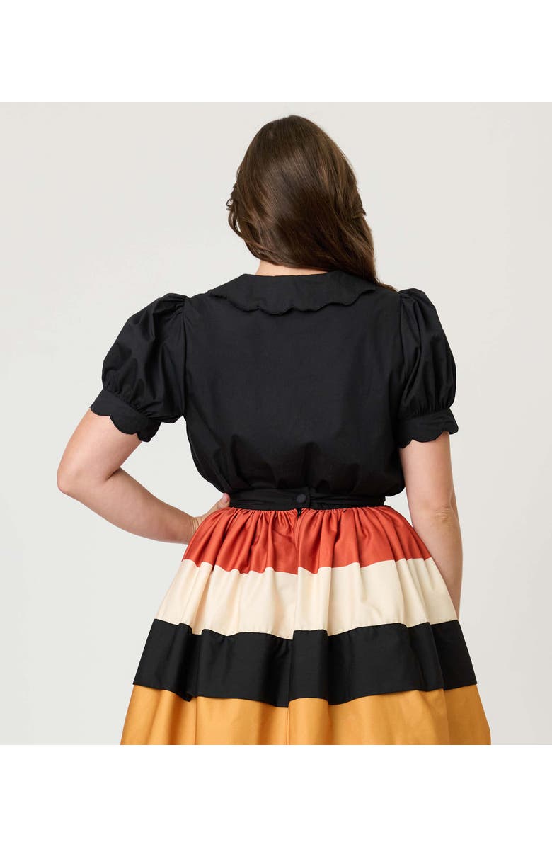 Smak Parlour Embriodered Puff Sleeve Top, Alternate, color, Black