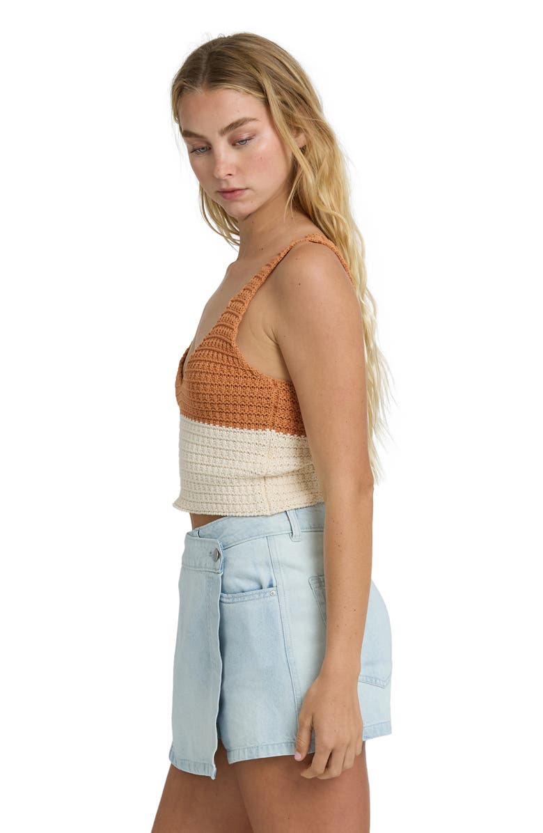 Billabong Anders Colorblock Sweater Tank, Alternate, color, Caramel Cafe