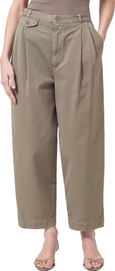 【Agolde】 Beckerワイドレッグコットンツイル chinos AGOLDE Becker pleated cotton-twill tapered pants | NET-A-PORTER
