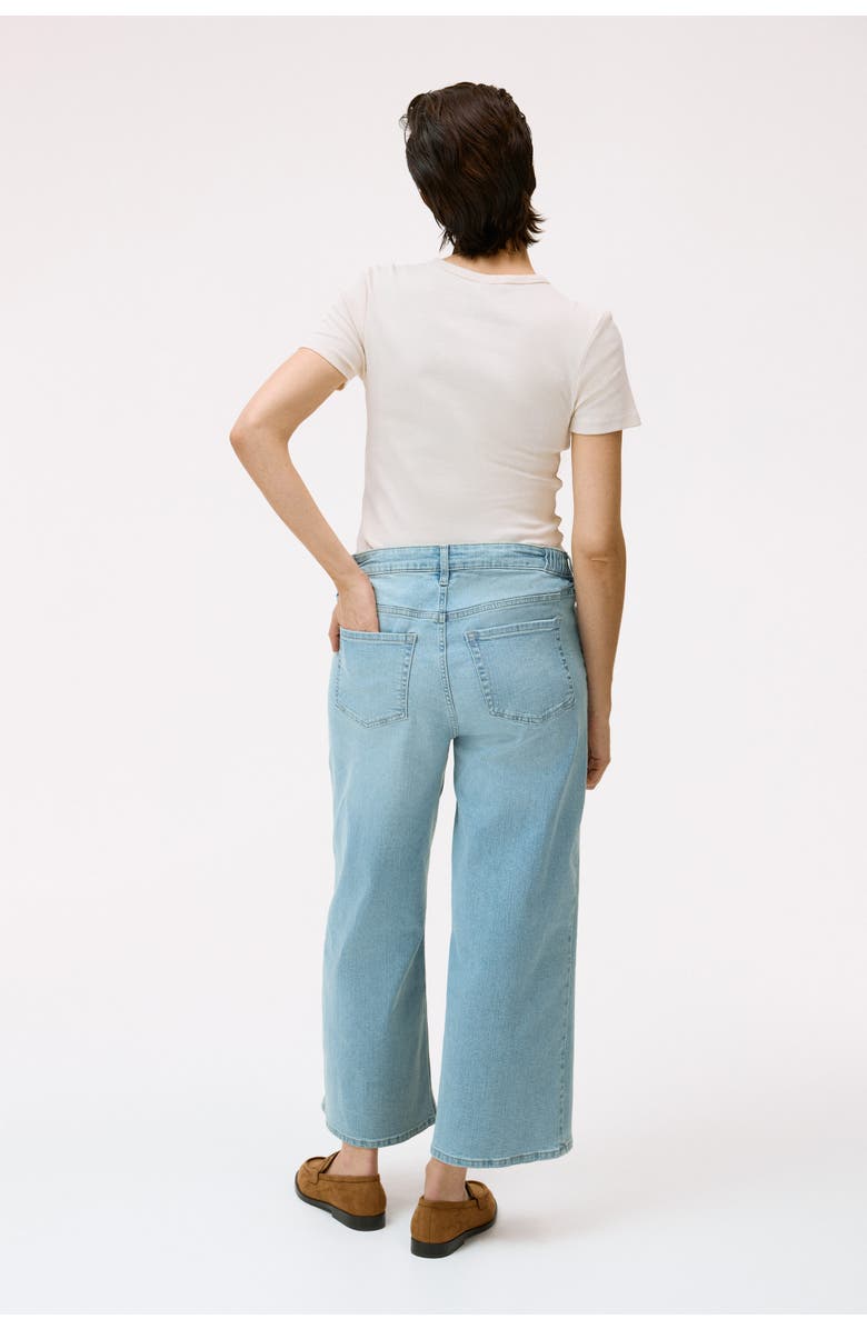 H&M Mama Wide Low Waist Ankle Jeans, Alternate, color, Light Denim Blue