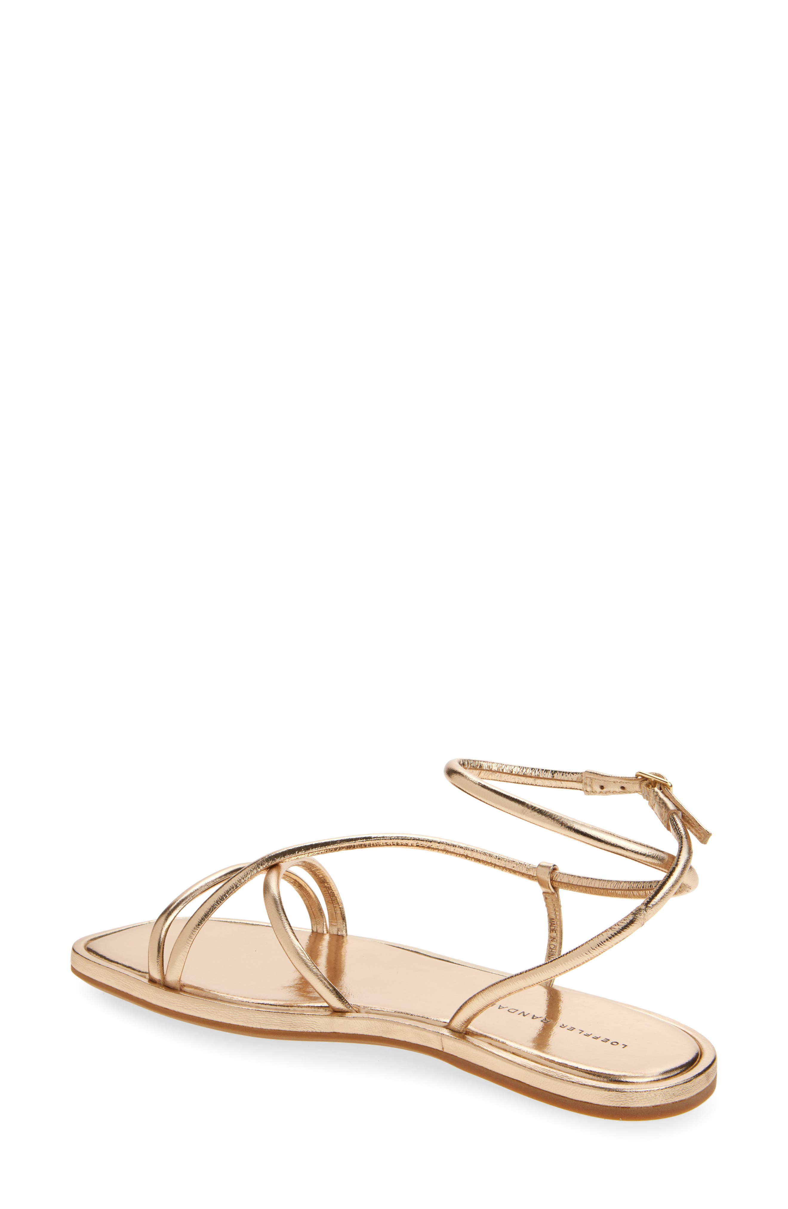 Loeffler Randall Noor Ankle Strap Metallic Sandal, Alternate, color, 