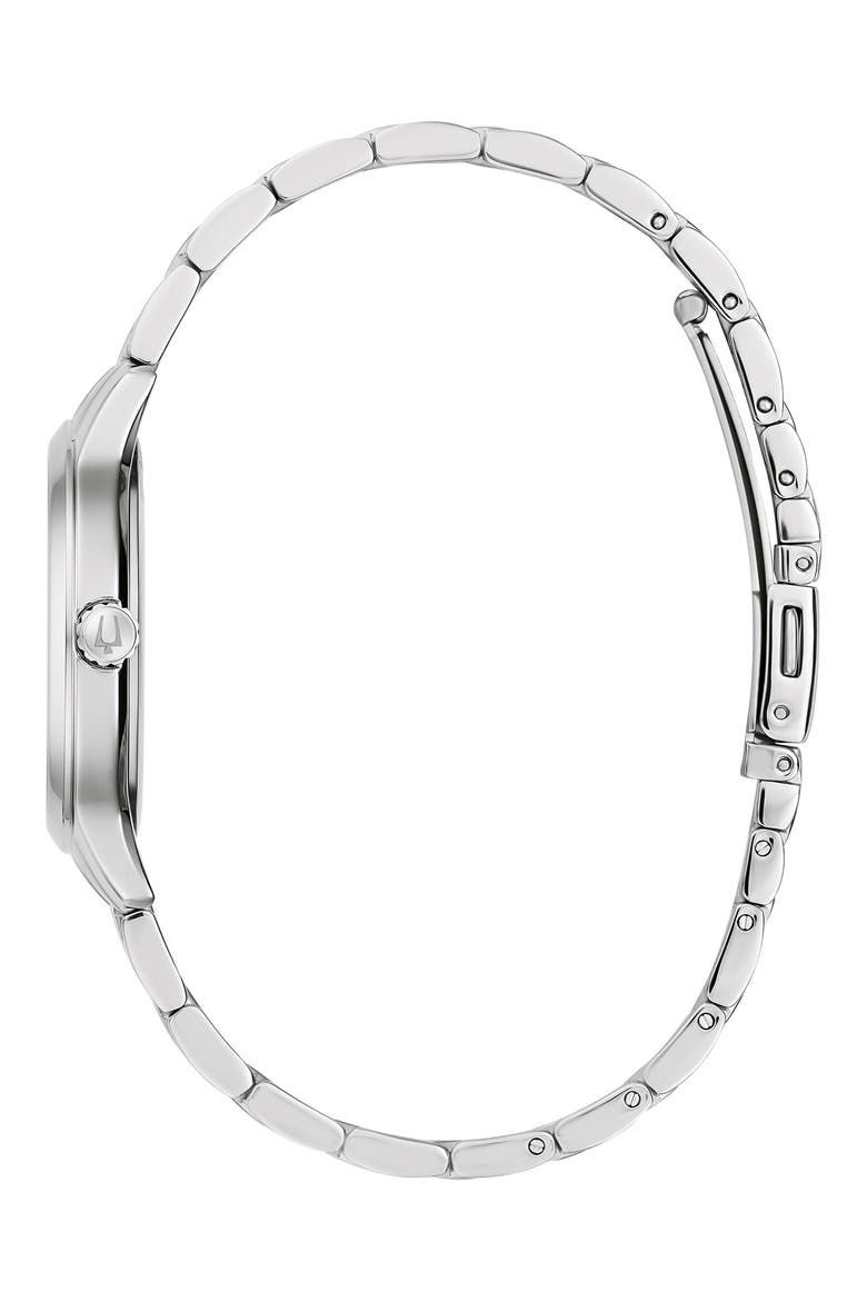 Diamond Embellished Quartz Bracelet Watch, 32mm, Alternate, color, SILVER
