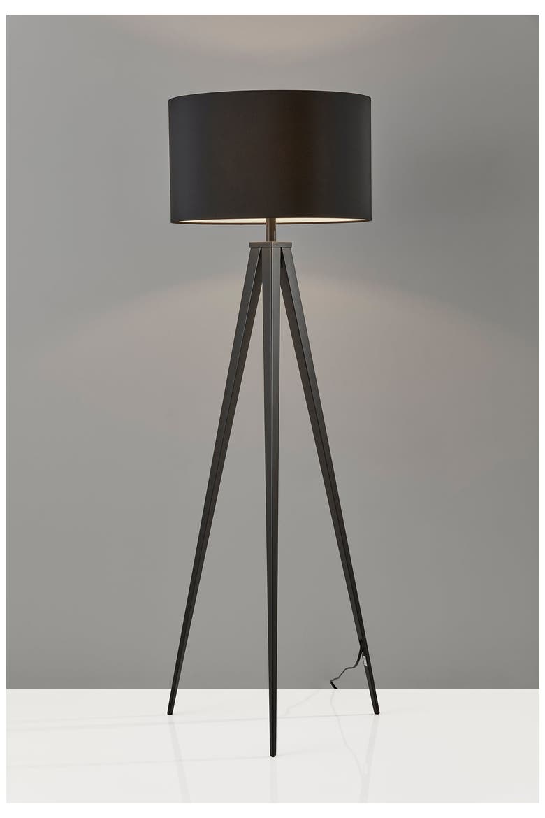 Director Floor Lamp, Alternate, color, BLACK