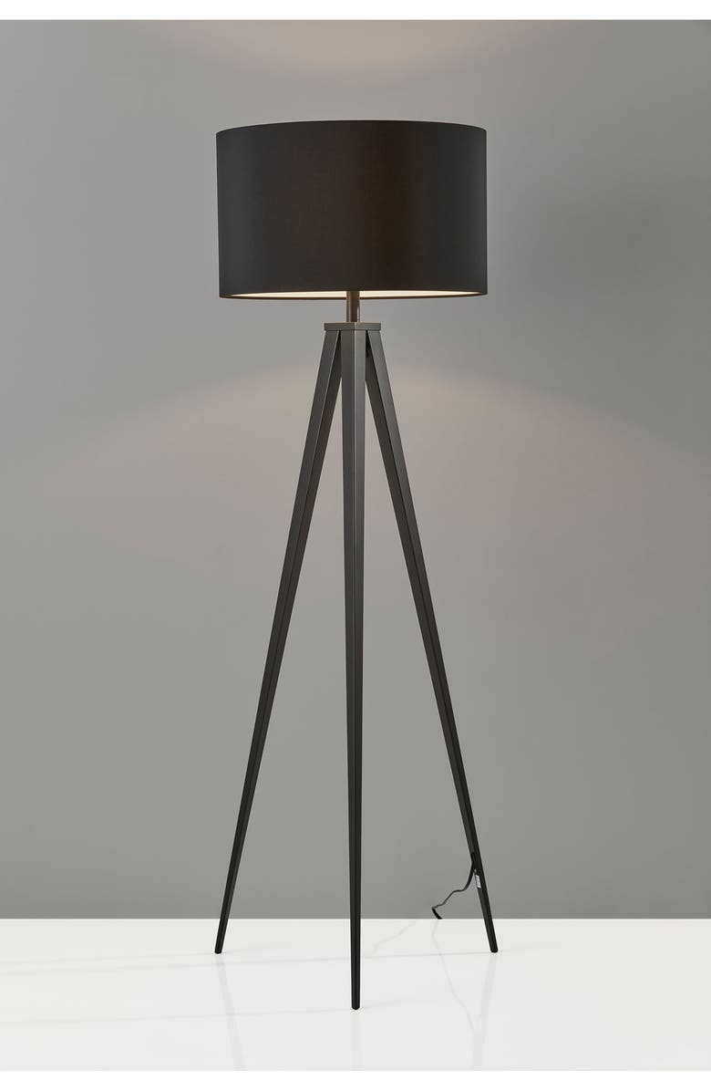 ADESSO LIGHTING Director Floor Lamp, Alternate, color, Black