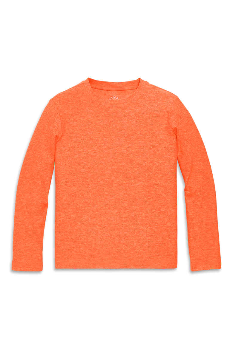 Kids Long Sleeve Flexlite Tee (toddler, Little Kid, Big Kid), Main, color, Clementine Space Dye