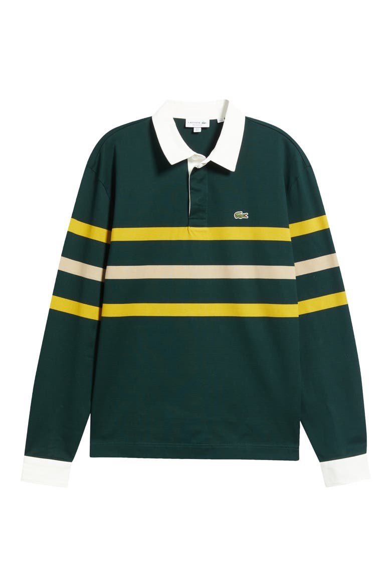 Stripe Long Sleeve Rugby Polo, Main, color, SINOPLE