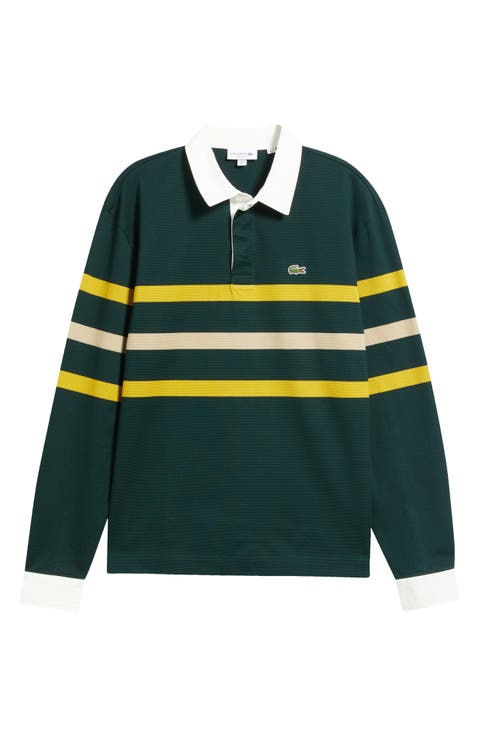 Stripe Long Sleeve Rugby Polo