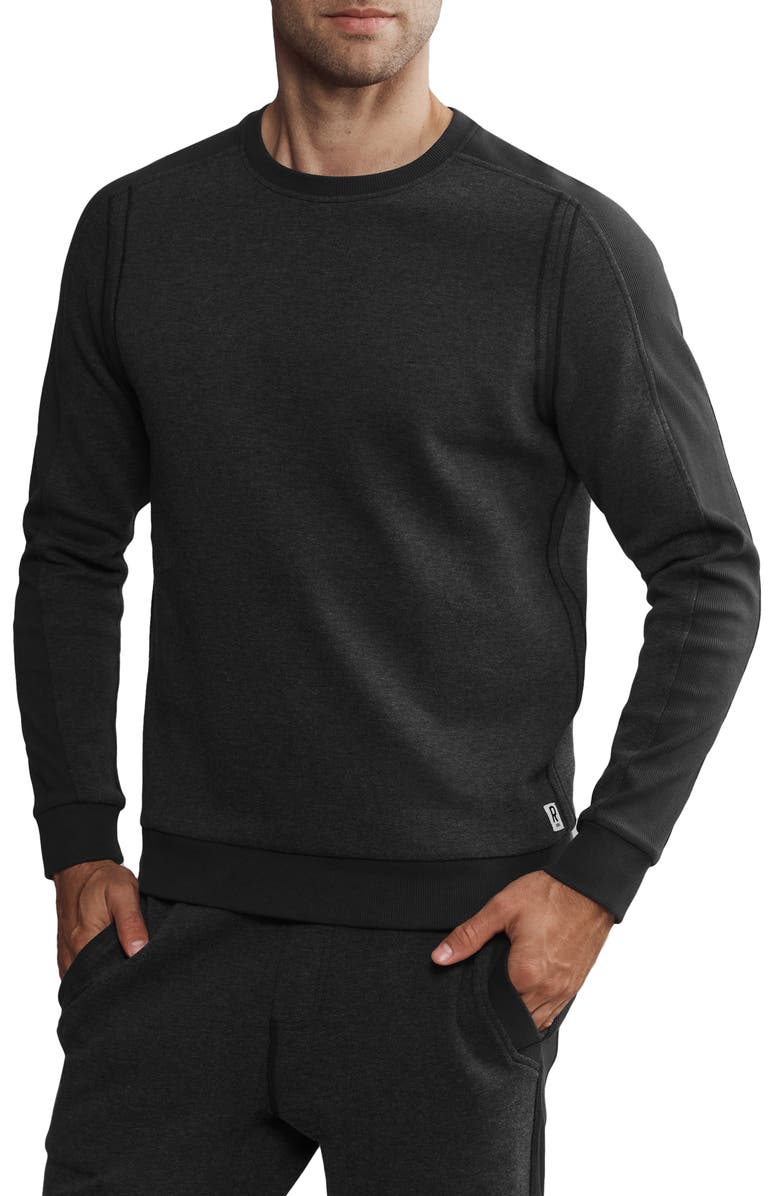 Rhone Heritage Midweight Crewneck Sweatshirt, Main, color, Black Heather