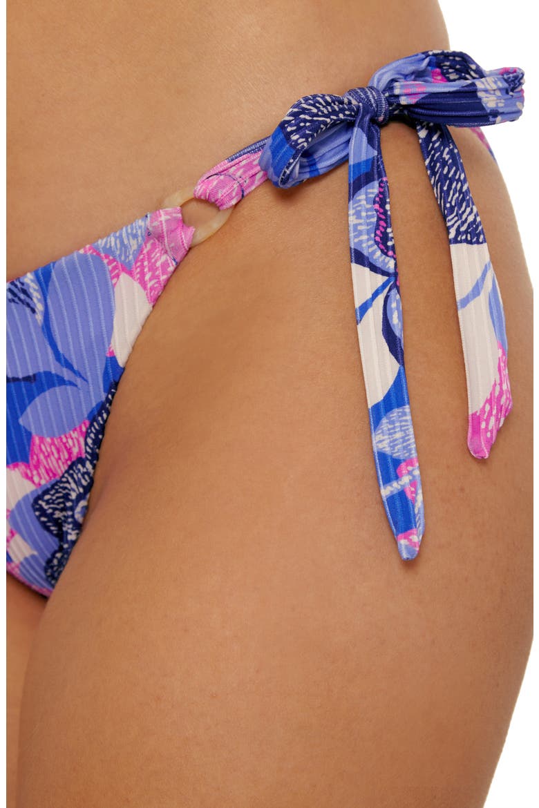 Lanai Tie Side Rib Bikini Bottoms, Alternate, color, BLUE MULTI