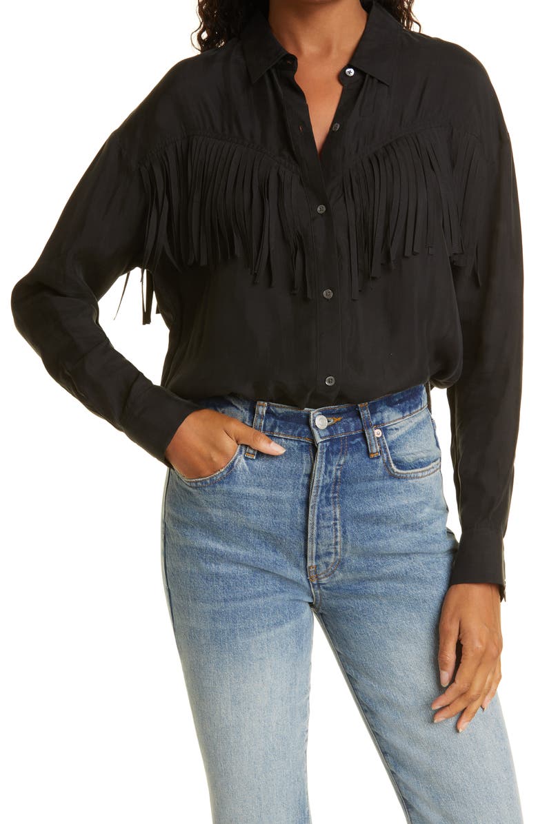 Rails Dallas Fringed Blouse, Main, color,