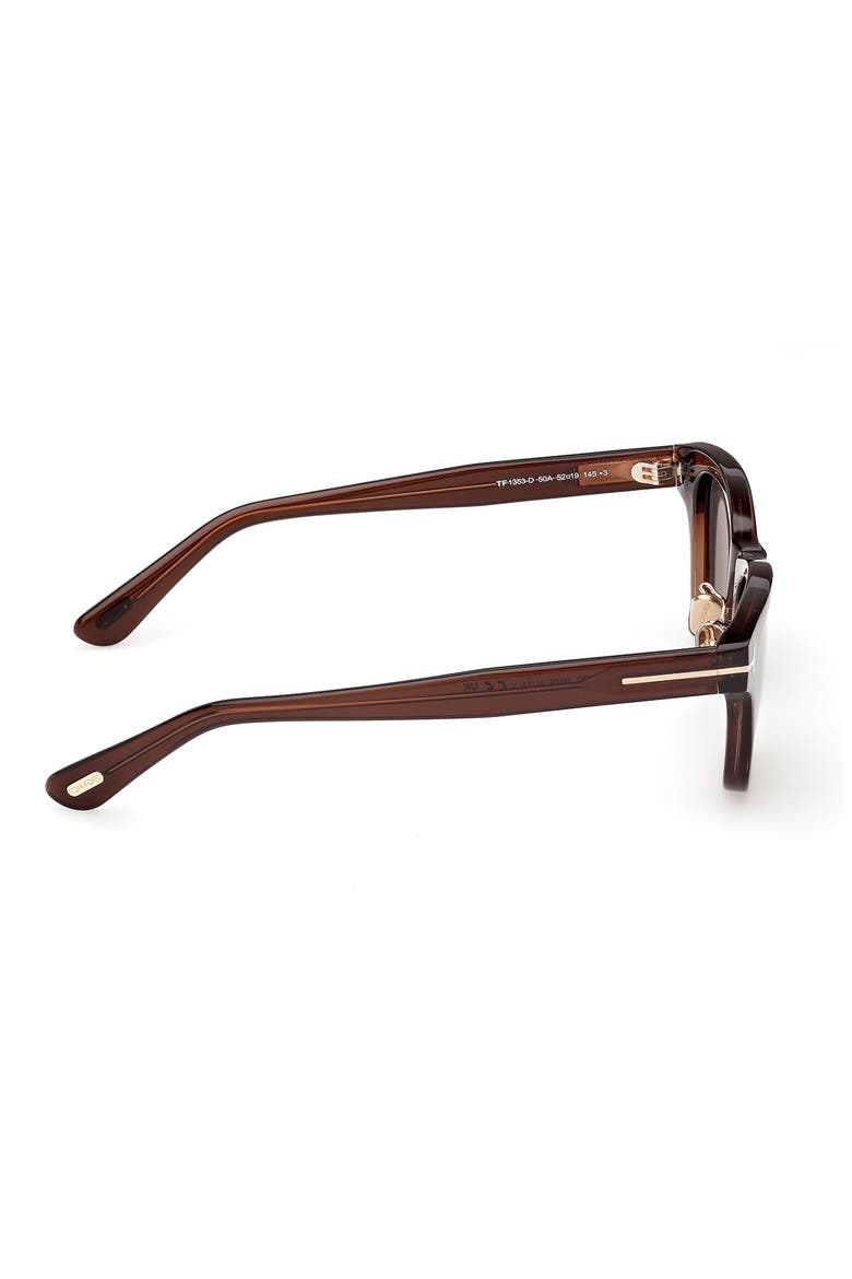 52mm Square Sunglasses, Alternate, color, SHINY BLACK / SMOKE