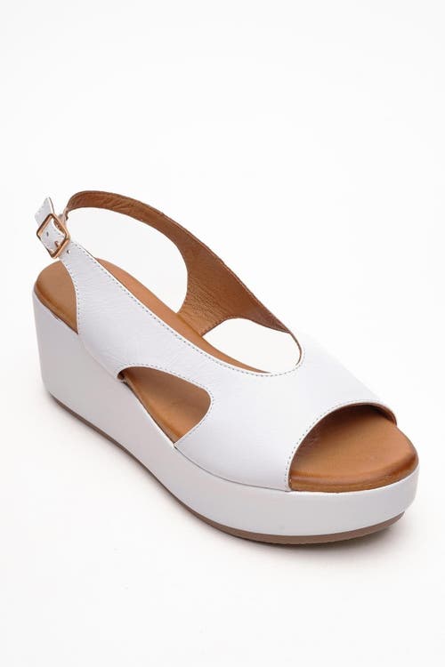 Forever & Always Shoes Brad Leather Platform Sandal In White