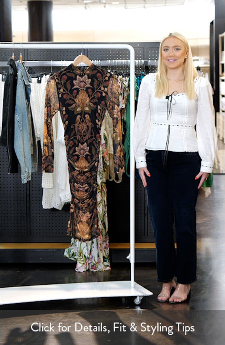 Berry Garden Long Sleeve Ruched Dress, sales video thumbnail