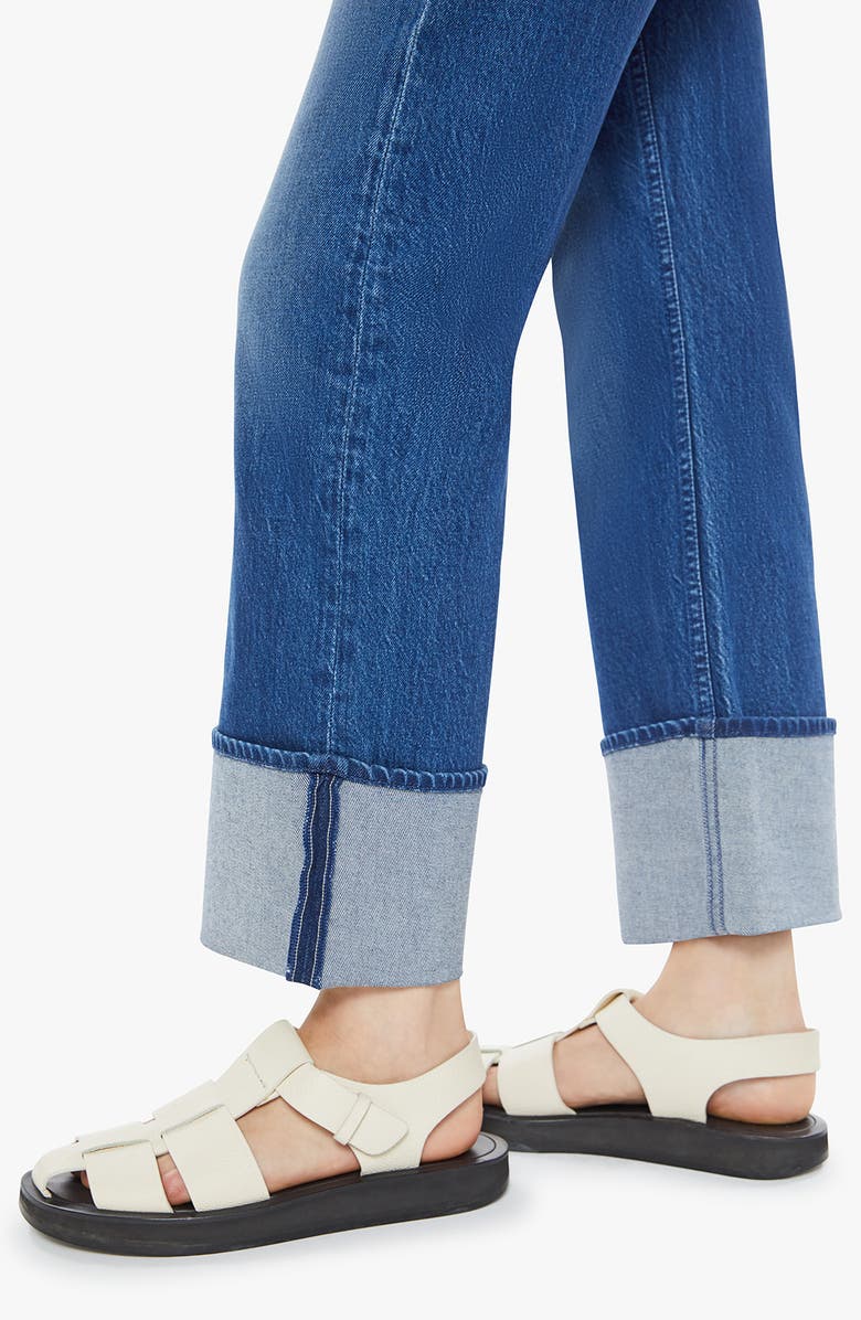 MOTHER The Checkerboard Duster Flood Cuff Jeans, Alternate, color, Bunny Hop