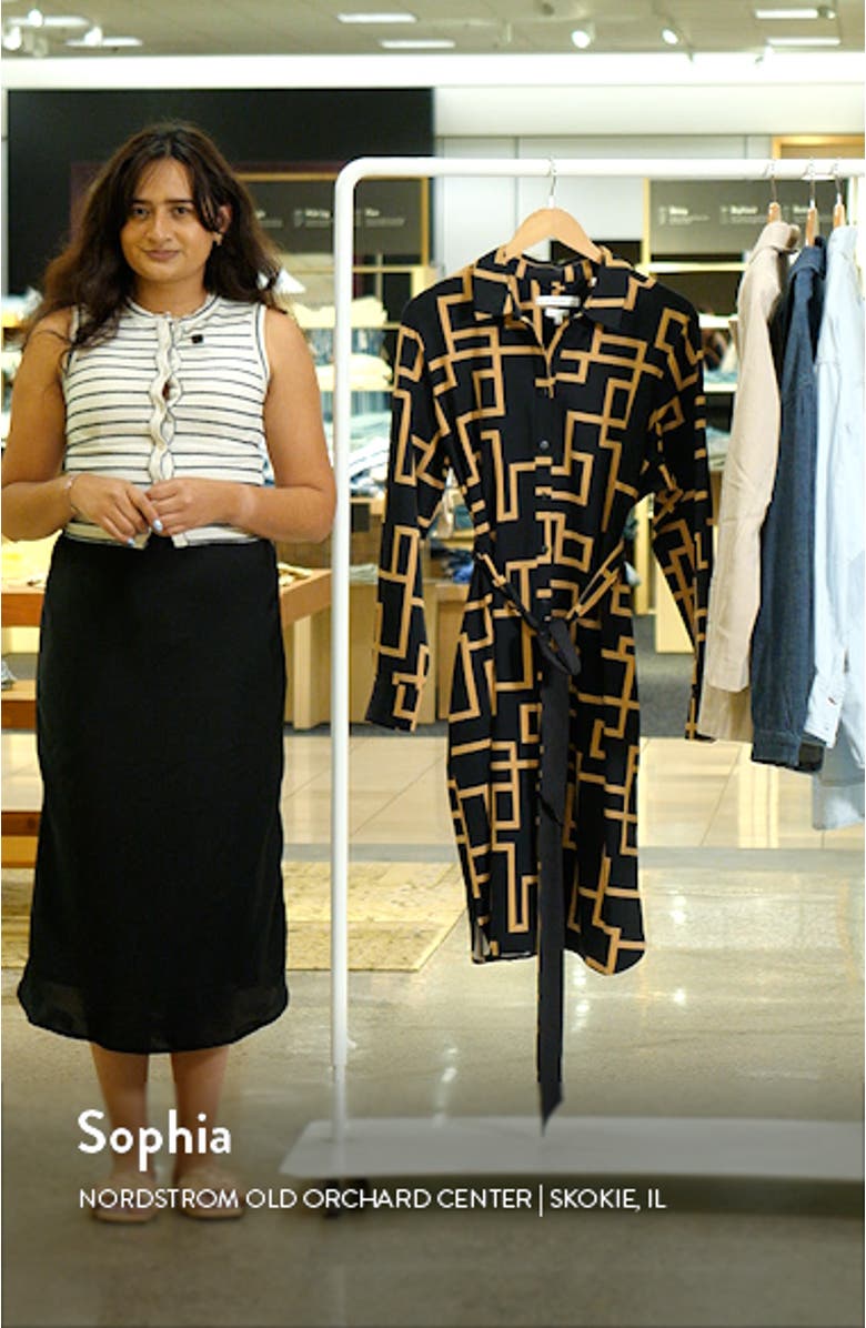 Rocca Maze Print Long Sleeve Shirtdress, sales video thumbnail