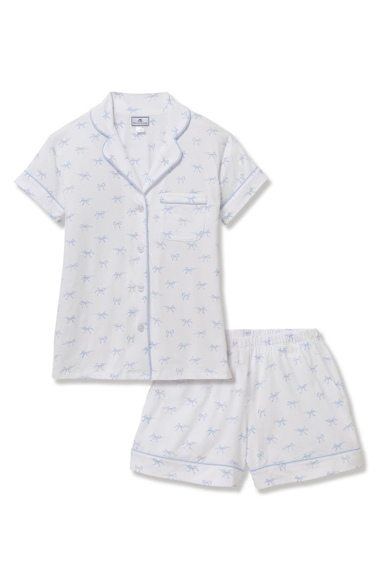 Petite Plume Pima Cotton Short Pajamas, Alternate, color, White