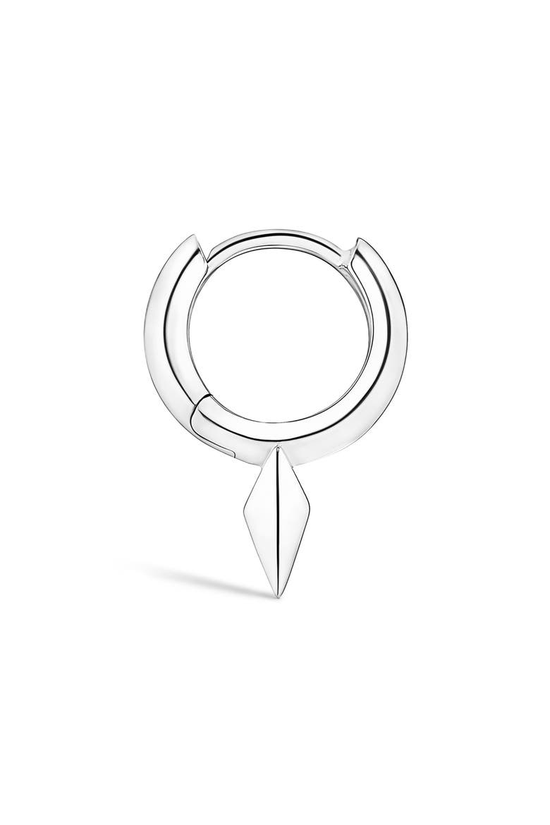 Faceted Single Long Spike Hoop Earring, Alternate, color, WHITE GOLD