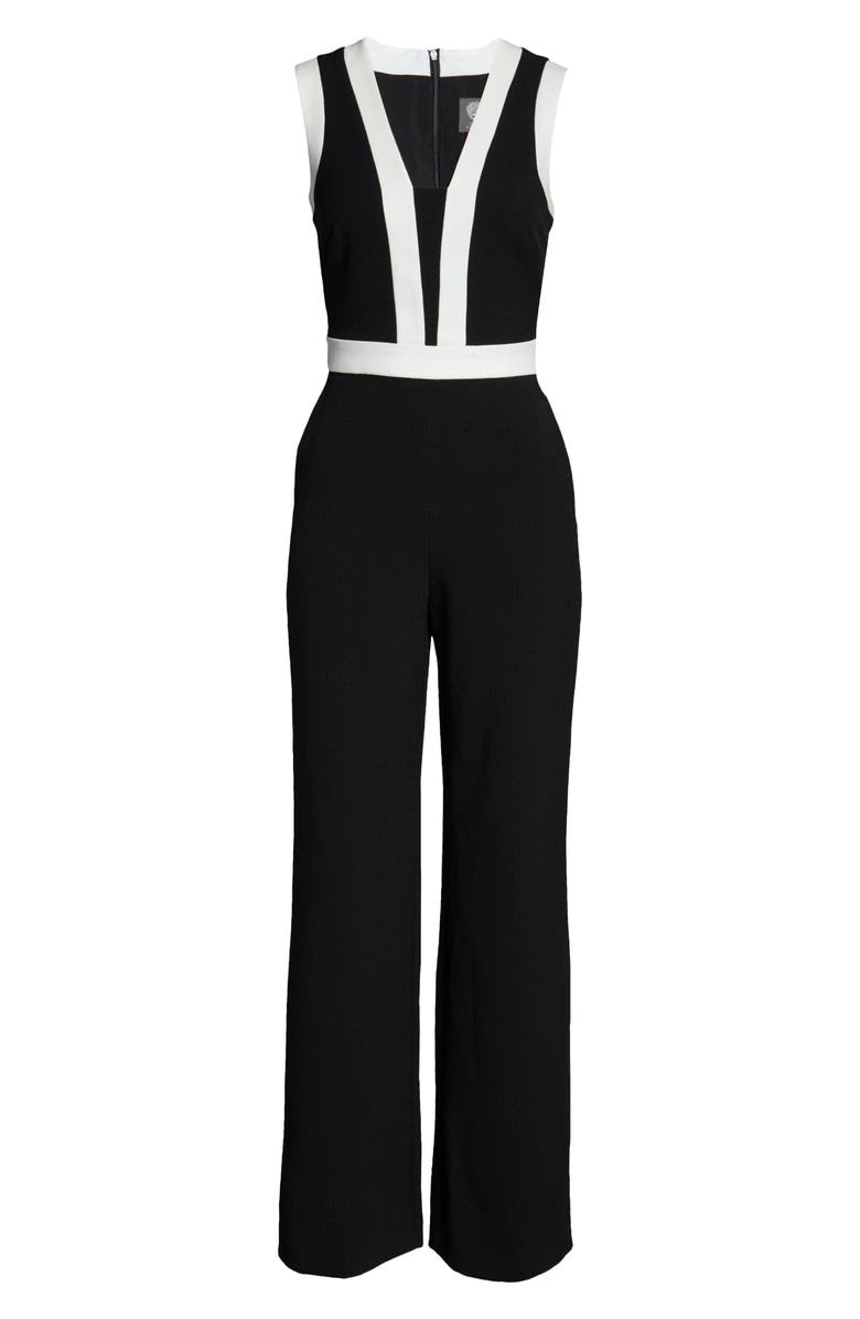 Vince Camuto Colorblock Crepe Jumpsuit, Alternate, color, 