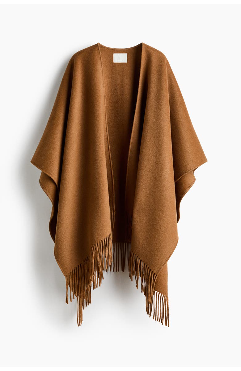 H&M Wool-blend Cape, Alternate, color, Dark Beige