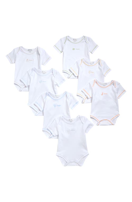 Kissy Kissy Days Of The Week Set Of 7 Bodysuits In White