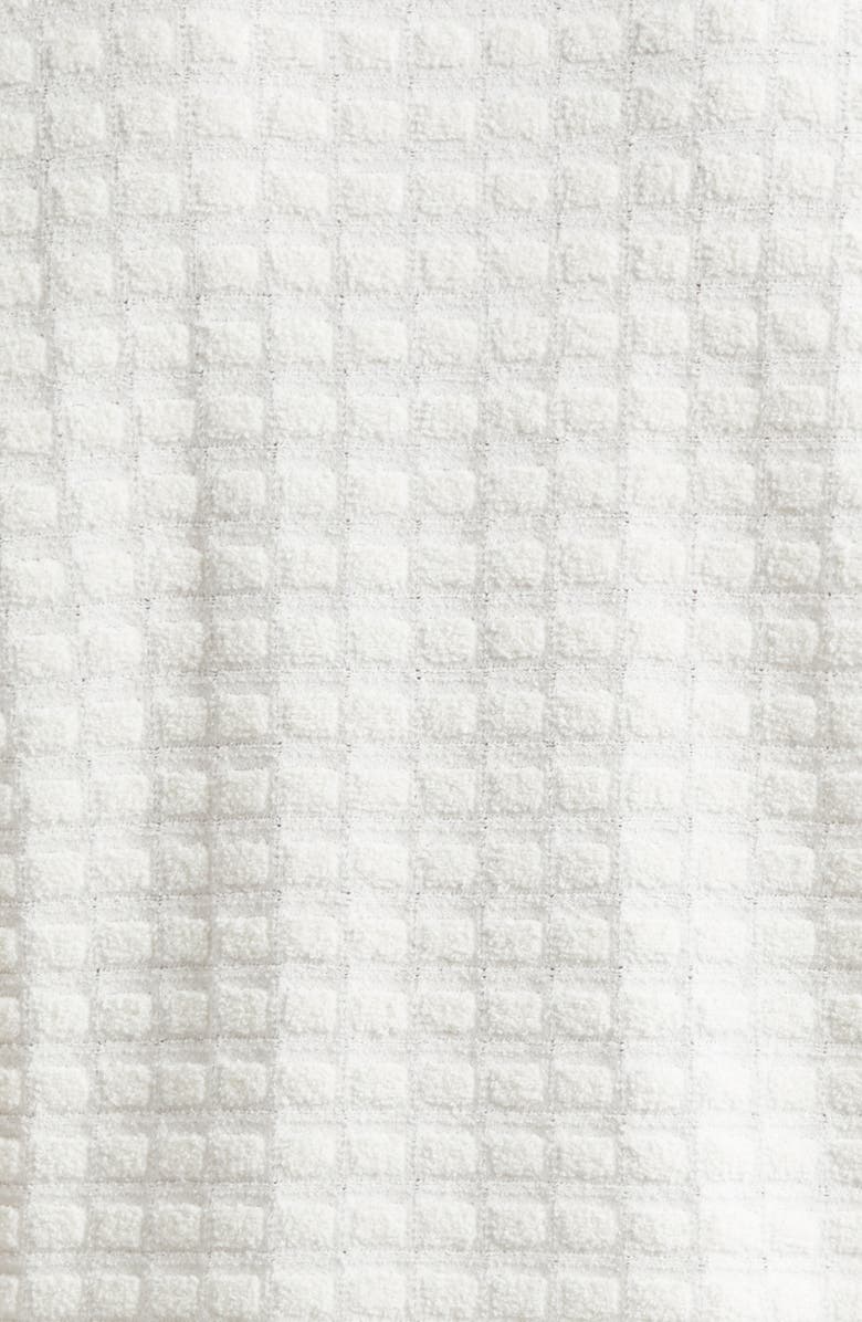 Casablanca Tipped Cotton Blend Bouclé Polo Sweater, Alternate, color, White