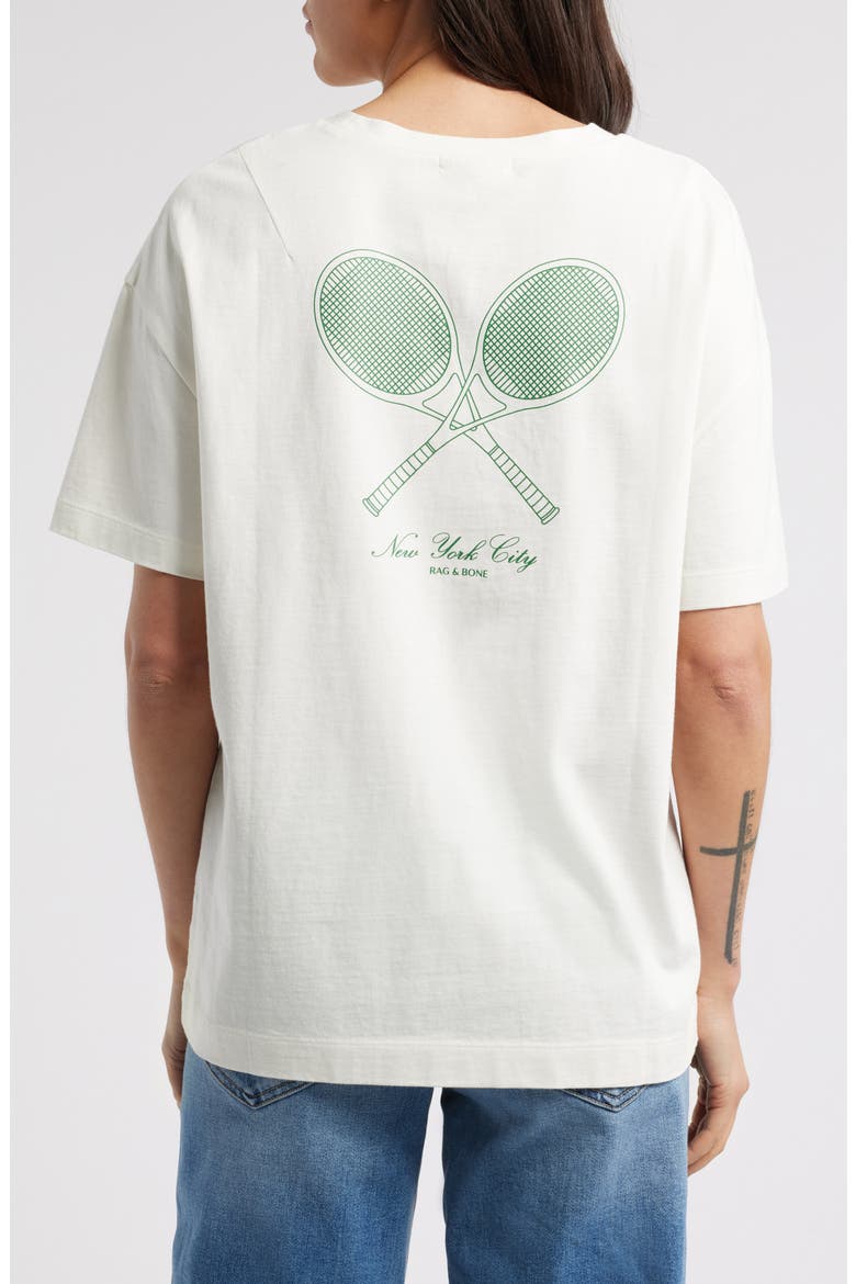 Raquet Boyfriend Fit Graphic T-Shirt, Alternate, color, IVORY