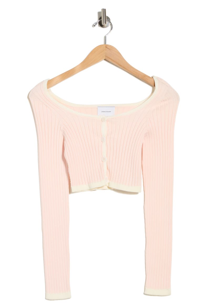 Off the Shoulder Cardigan, Alternate, color, PALE PINK