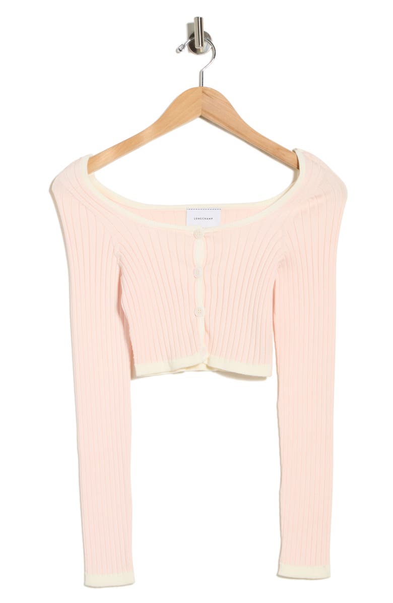 Longchamp Off the Shoulder Cardigan, Alternate, color,