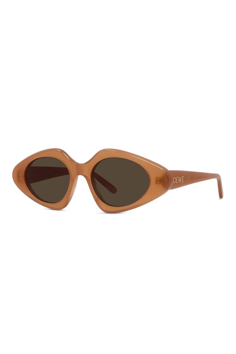 Slim 50mm Geometric Sunglasses, Alternate, color, SHINY BLACK / BROWN