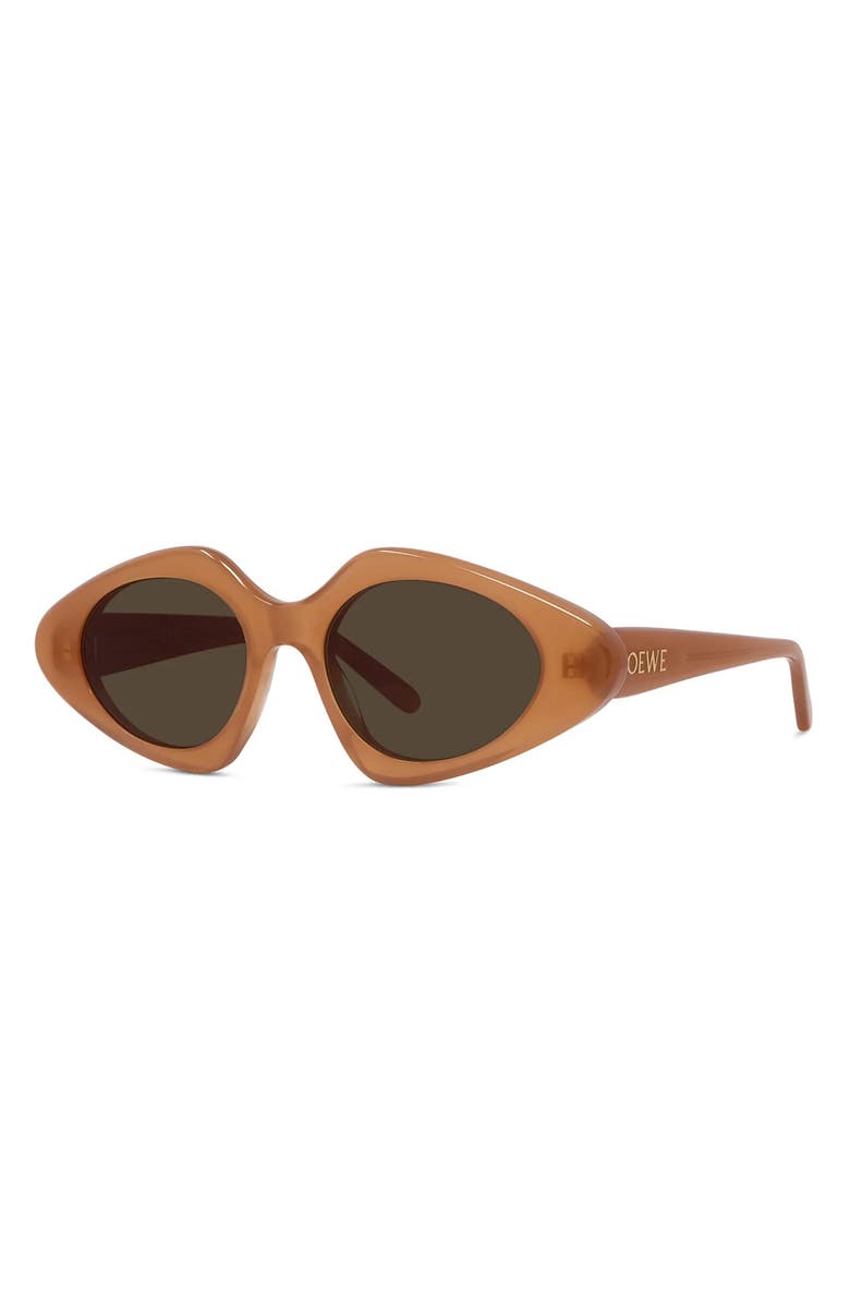 Loewe Slim 50mm Geometric Sunglasses, Alternate, color, Shiny Black / Brown